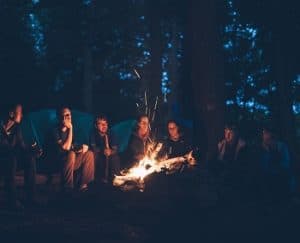 camping by the fire