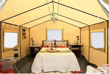 inside glamping room