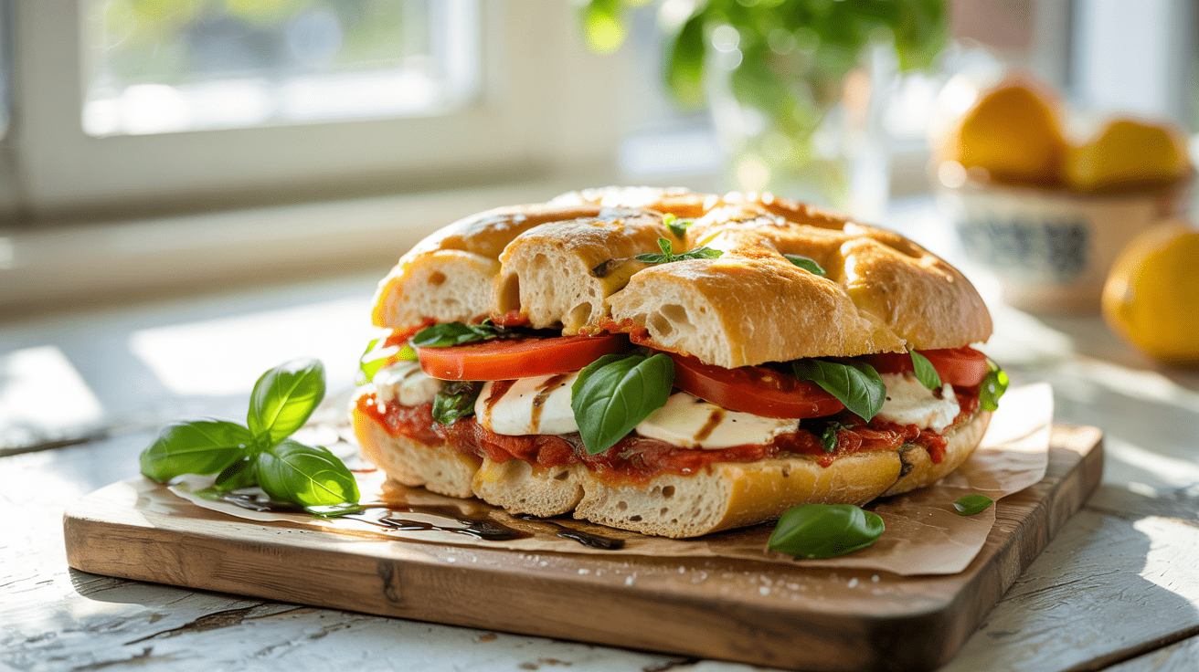 Focaccia_Sandwich_with_Mozzarella_Tomato_and_Basil