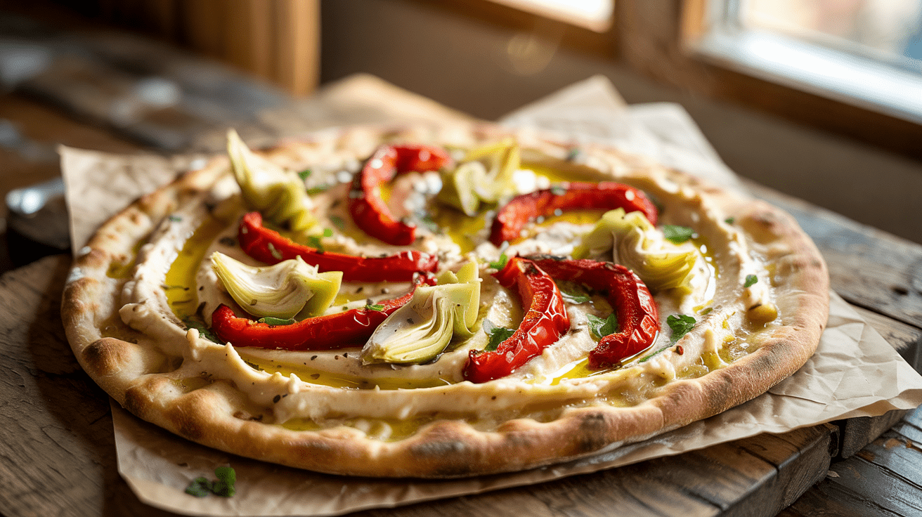 Mediterranean_Flatbread_with_Hummus_Roasted_Red_Peppers_and_Artichokes