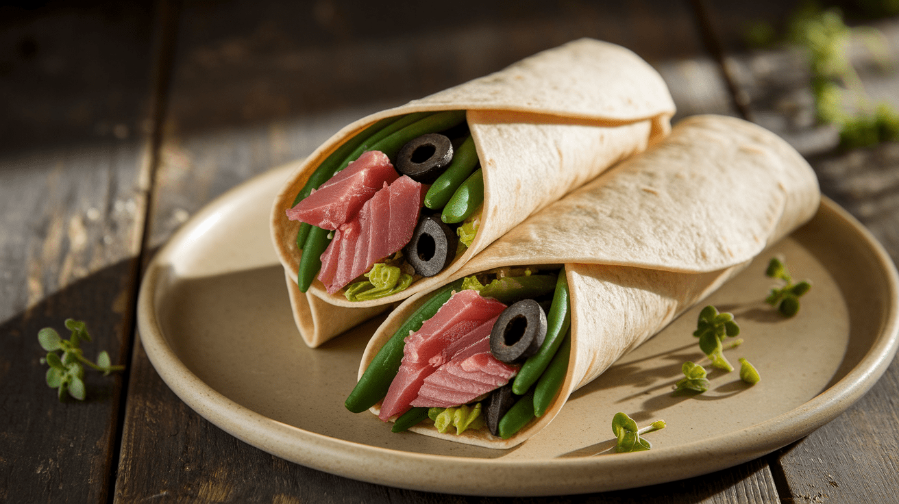 Tuna_Nicoise_Wrap_with_Green_Beans_and_Olives
